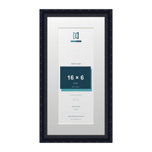 Louis Range Black Picture, Photo & Poster Frame with White Mount - 20x10" Frame for 16x6" Photo, Black