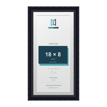 Louis Range Black Picture, Photo & Poster Frame with White Mount - 20x10" Frame for 18x8" Photo, Black