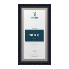 Louis Range Black Picture, Photo & Poster Frame with Dawn Grey Mount - 20x10" Frame for 18x8" Photo, Black