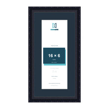 Louis Range Black Picture, Photo & Poster Frame with Pacific Blue Mount - 20x10" Frame for 16x6" Photo, Black