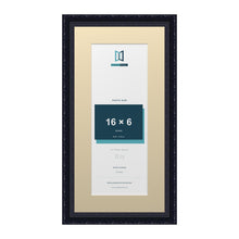 Louis Range Black Picture, Photo & Poster Frame with Ivory Mount - 20x10" Frame for 16x6" Photo, Black