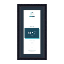 Louis Range Black Picture, Photo & Poster Frame with Pacific Blue Mount - 21x10" Frame for 18x7" Photo, Black