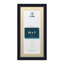 Louis Range Black Picture, Photo & Poster Frame with Ivory Mount - 21x10" Frame for 18x7" Photo, Black