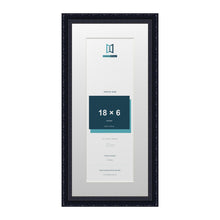 Louis Range Black Picture, Photo & Poster Frame with White Mount - 22x10" Frame for 18x6" Photo, Black