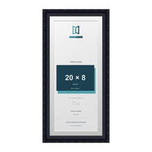 Louis Range Black Picture, Photo & Poster Frame with White Mount - 22x10" Frame for 20x8" Photo, Black
