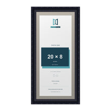 Louis Range Black Picture, Photo & Poster Frame with Dawn Grey Mount - 22x10" Frame for 20x8" Photo, Black
