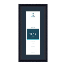 Louis Range Black Picture, Photo & Poster Frame with Pacific Blue Mount - 22x10" Frame for 18x6" Photo, Black