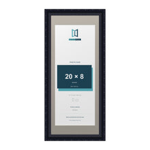 Louis Range Black Picture, Photo & Poster Frame with Dawn Grey Mount - 24x10" Frame for 20x8" Photo, Black