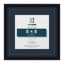 Louis Range Black Picture, Photo & Poster Frame with Pacific Blue Mount - 11x11" Frame for 8x8" Photo, Black