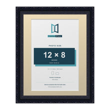 Louis Range Black Picture, Photo & Poster Frame with Ivory Mount - 14x11" Frame for 12x8" Photo, Black