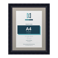Louis Range Black Picture, Photo & Poster Frame with Dawn Grey Mount - 14x11" Frame for A4 Photo, Black