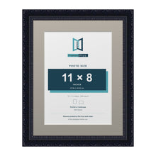 Louis Range Black Picture, Photo & Poster Frame with Dawn Grey Mount - 14x11" Frame for 11x8" Photo, Black