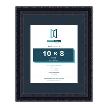 Louis Range Black Picture, Photo & Poster Frame with Pacific Blue Mount - 14x11" Frame for 10x8" Photo, Black
