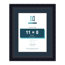 Louis Range Black Picture, Photo & Poster Frame with Pacific Blue Mount - 14x11" Frame for 11x8" Photo, Black