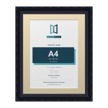 Louis Range Black Picture, Photo & Poster Frame with Ivory Mount - 14x11" Frame for A4 Photo, Black