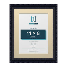 Louis Range Black Picture, Photo & Poster Frame with Ivory Mount - 14x11" Frame for 11x8" Photo, Black