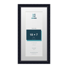 Louis Range Black Picture, Photo & Poster Frame with White Mount - 22x11" Frame for 18x7" Photo, Black