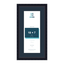 Louis Range Black Picture, Photo & Poster Frame with Pacific Blue Mount - 22x11" Frame for 18x7" Photo, Black