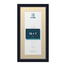 Louis Range Black Picture, Photo & Poster Frame with Ivory Mount - 22x11" Frame for 18x7" Photo, Black