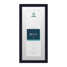 Louis Range Black Picture, Photo & Poster Frame with White Mount - 25x11" Frame for 21x7" Photo, Black