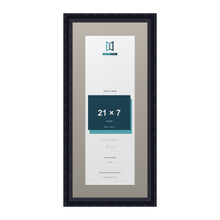 Louis Range Black Picture, Photo & Poster Frame with Dawn Grey Mount - 25x11" Frame for 21x7" Photo, Black