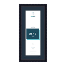 Louis Range Black Picture, Photo & Poster Frame with Pacific Blue Mount - 25x11" Frame for 21x7" Photo, Black