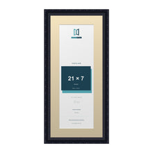 Louis Range Black Picture, Photo & Poster Frame with Ivory Mount - 25x11" Frame for 21x7" Photo, Black