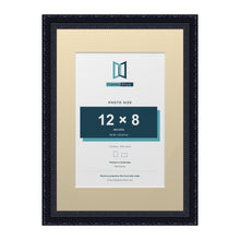 Louis Range Black Picture, Photo & Poster Frame with Ivory Mount - A3 Frame for 12x8" Photo, Black