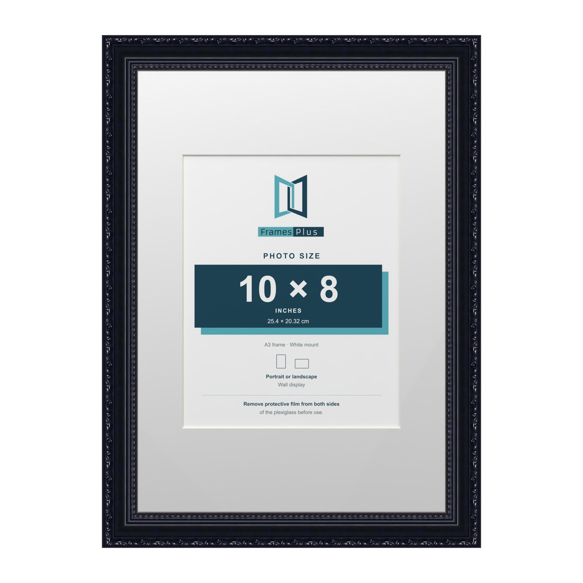Louis Range Black Picture, Photo & Poster Frame with White Mount - A3 Frame for 10x8" Photo, Black