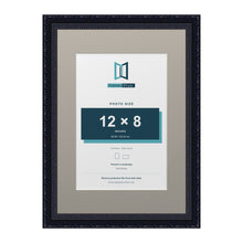Louis Range Black Picture, Photo & Poster Frame with Dawn Grey Mount - A3 Frame for 12x8" Photo, Black
