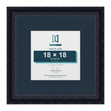 Louis Range Black Picture, Photo & Poster Frame with Pacific Blue Mount - 30x30cm Frame for 18x18cm Photo, Black