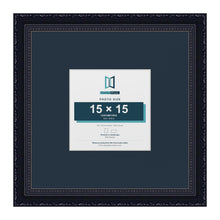 Louis Range Black Picture, Photo & Poster Frame with Pacific Blue Mount - 30x30cm Frame for 15x15cm Photo, Black