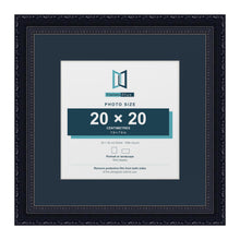 Louis Range Black Picture, Photo & Poster Frame with Pacific Blue Mount - 30x30cm Frame for 20x20cm Photo, Black