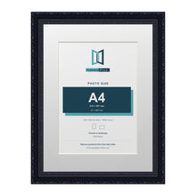 Louis Range Black Picture, Photo & Poster Frame with White Mount - 40x30cm Frame for A4 Photo, Black