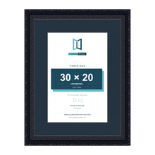 Louis Range Black Picture, Photo & Poster Frame with Pacific Blue Mount - 40x30cm Frame for 30x20cm Photo, Black