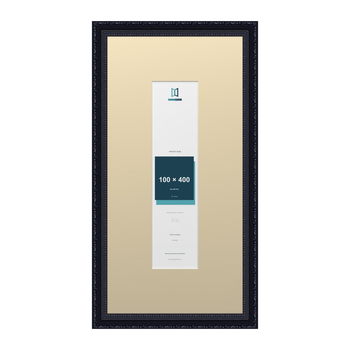 Louis Range Black Picture, Photo & Poster Frame with Ivory Mount - 60x30cm Frame for 40x10cm Photo, Black