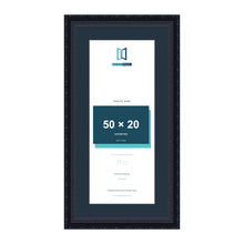 Louis Range Black Picture, Photo & Poster Frame with Pacific Blue Mount - 60x30cm Frame for 50x20cm Photo, Black