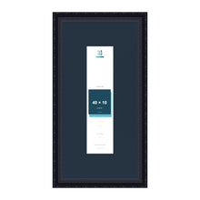 Louis Range Black Picture, Photo & Poster Frame with Pacific Blue Mount - 60x30cm Frame for 40x10cm Photo, Black