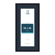 Louis Range Black Picture, Photo & Poster Frame with Pacific Blue Mount - 65x30cm Frame for 55x20cm Photo, Black
