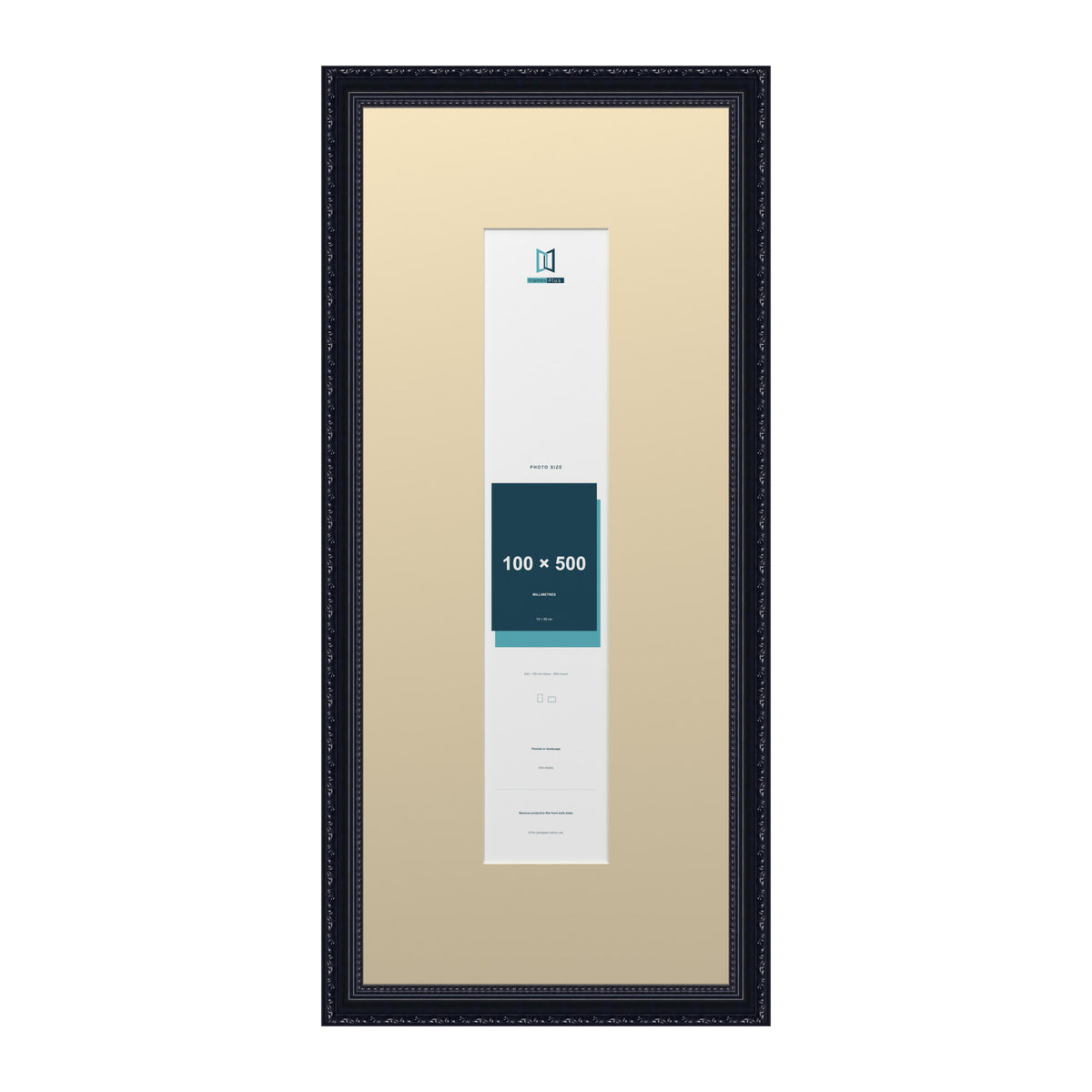 Louis Range Black Picture, Photo & Poster Frame with Ivory Mount - 70x30cm Frame for 50x10cm Photo, Black