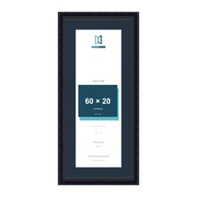 Louis Range Black Picture, Photo & Poster Frame with Pacific Blue Mount - 70x30cm Frame for 60x20cm Photo, Black