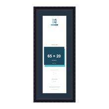 Louis Range Black Picture, Photo & Poster Frame with Pacific Blue Mount - 75x30cm Frame for 65x20cm Photo, Black