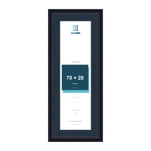 Louis Range Black Picture, Photo & Poster Frame with Pacific Blue Mount - 80x30cm Frame for 70x20cm Photo, Black