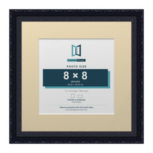Louis Range Black Picture, Photo & Poster Frame with Ivory Mount - 12x12" Frame for 8x8" Photo, Black