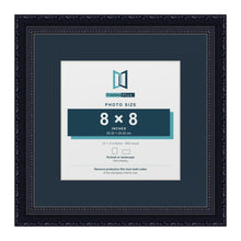 Louis Range Black Picture, Photo & Poster Frame with Pacific Blue Mount - 12x12" Frame for 8x8" Photo, Black