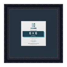 Louis Range Black Picture, Photo & Poster Frame with Pacific Blue Mount - 12x12" Frame for 6x6" Photo, Black