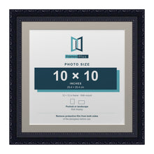 Louis Range Black Picture, Photo & Poster Frame with Dawn Grey Mount - 12x12" Frame for 10x10" Photo, Black