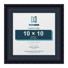 Louis Range Black Picture, Photo & Poster Frame with Pacific Blue Mount - 12x12" Frame for 10x10" Photo, Black