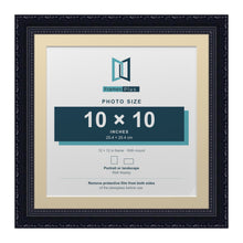 Louis Range Black Picture, Photo & Poster Frame with Ivory Mount - 12x12" Frame for 10x10" Photo, Black