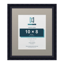 Louis Range Black Picture, Photo & Poster Frame with Dawn Grey Mount - 14x12" Frame for 10x8" Photo, Black